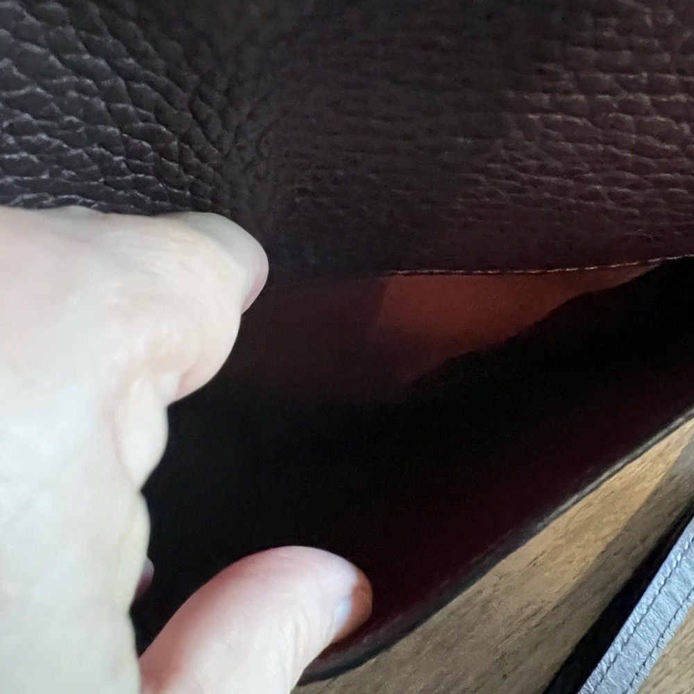 Coach Kat Saddle Bag horse and carriage motif suede pebbled leather oxblood - Picture 12 of 13